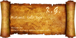 Kutasi Gábor névjegykártya