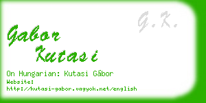 gabor kutasi business card